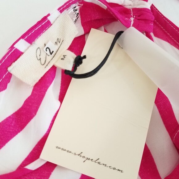 Elan Fuchsia Pink White Sleeveless Maxi Dress MEDIUM Sheer Spaghetti Straps - Picture 13 of 16